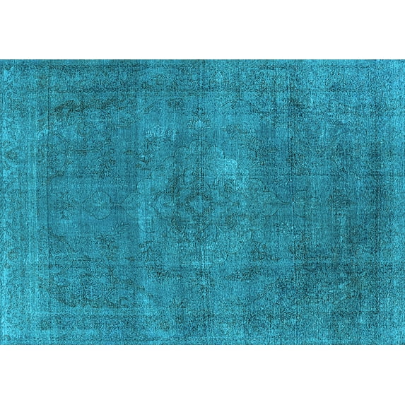 Ahgly Company Indoor Rectangle Oriental Light Blue Industrial Area Rugs, 6' x 9'
