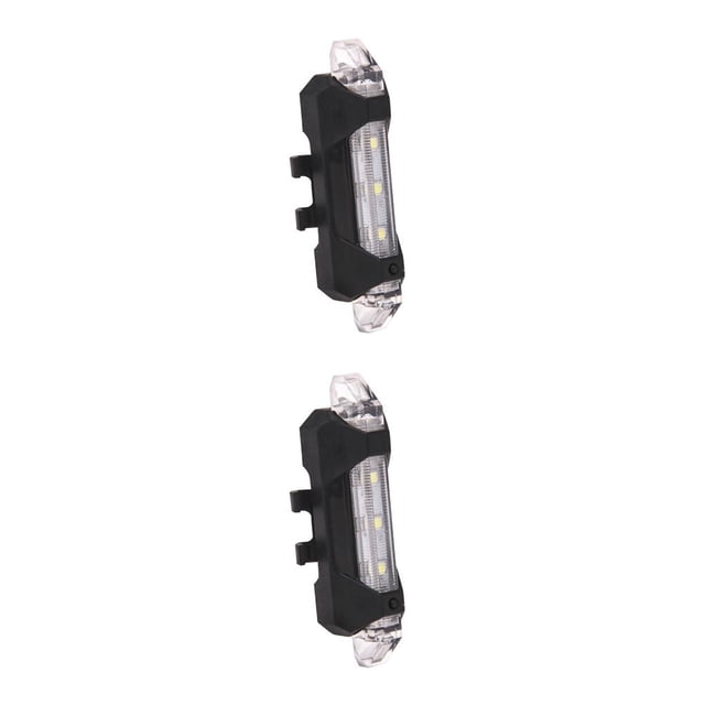 relayinert Bike Tail Light Plastic Sturdy Rear Lamps Safety Rechargeable Waterproof Cycling Warning Lights Household Repair Shop White 2Set