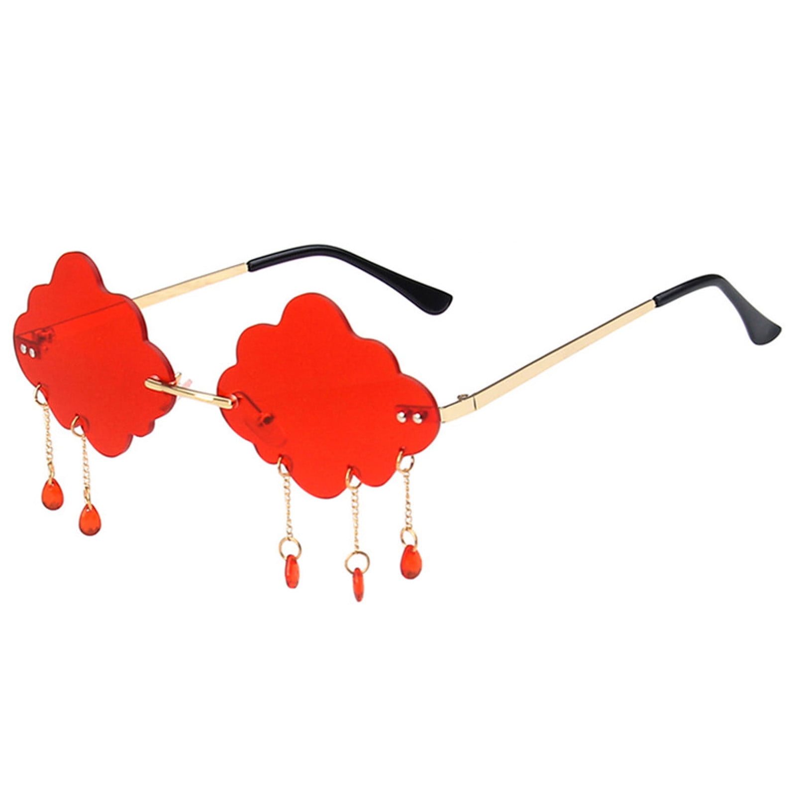 Midsumdr Sunglasses Womens Men Fashion Glasses Vintage Cloud Rimless Tassel Sun Glasses Outdoor