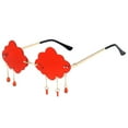 thumbnail image 2 of Jusqu'à 10 $ Lunettes Rouges Vintage Nuage Sans Monture à Pampilles Lunettes de Soleil Extérieur Punk Lunettes Teintes Lunettes de Soleil, 2 of 2