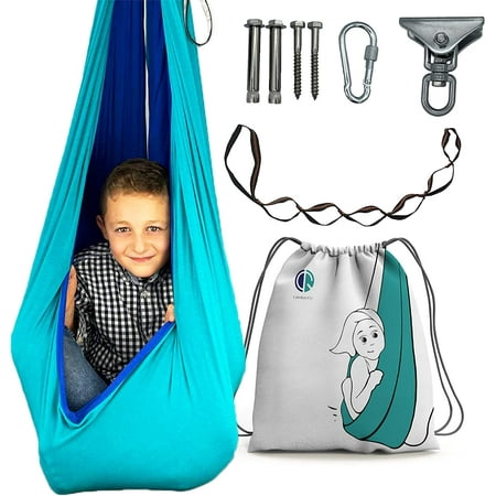 

Sktamt Outdoor Indoor Sensory Swing for Kids - Height-Adjustable Compression Swing for Kids Ideal for Autism ADHD ADHA SPD Aspergers Sensory Integration - Therapy Swing for Kids Inc. Hardware