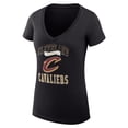 thumbnail image 2 of Women's G-III 4Her by Carl Banks Black Cleveland Cavaliers Super-Slim Fit Lightweight Team Logo V-Neck T-Shirt, 2 of 3