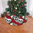 thumbnail image 2 of FMSHPON RosesSkulls Xmas Christmas Tree Skirt Stand Mat for Holiday Party Decoration Indoor Outdoor 36 inches, 2 of 3