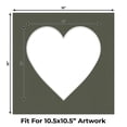 thumbnail image 2 of Dark Olive Green Picture Frame Mat for 15x15 Frames - Heart Opening for 11x11 Photos - 50 Mats, 2 of 7