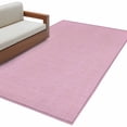 thumbnail image 2 of Pink Burlap Texture Runner Rug 2.7x5 FT, Non Slip Entryway Carpet, Farmhouse Vintage Pink Washable Soft Floor Carpet Entrance Mat Non-Shedding Throw Rug for Hallway Laundry Room Bedside, 2 of 9