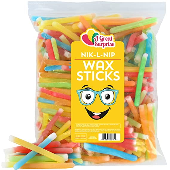 Wax Candy Stick - Nik-L-Nip Sticks Bulk - 3 Pounds - Assorted Fruit Candies