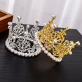 thumbnail image 2 of Faux Pearl Crystal Crown Ornament Princess Wedding Birthday Baking Cake Decor, 2 of 8