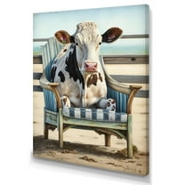 Designart Cow On A Chair III Canvas Wall Art