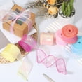 thumbnail image 5 of Uxcell Iridescent Organza Ribbon Laser Sheer Organza Wired Ribbon for Gift Flowers Bouquet Wrapping Beige, 5 of 5