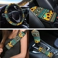 thumbnail image 3 of Uorisanigo Hummingbird Sunflower 18 Packs Front and Back Seat Covers Full Set+Seat Belt Pads+Steering Wheel Coverr+Center Console Pad+Headrest+Shift Knob Cover+Handbrake+Coasters+Keychain, 3 of 7