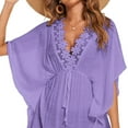 thumbnail image 5 of Swimsuit Cover Ups Women Lace V-Neck Summer Beach Cover Bikini Wear Coverups Dress for Swimwear Bathing Suit, 5 of 6