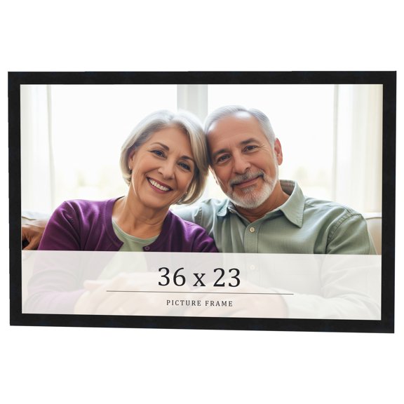 36x23 Frame Black Real Wood Picture Frame Width 0.75 inches | Interior Frame Depth 0.5 inches |
