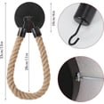 thumbnail image 3 of Wall-mounted rope toilet paper holder, toilet paper roll holder, wall-mounted toilet paper dispenser, vintage wood, metal and hemp rope, 3 of 4