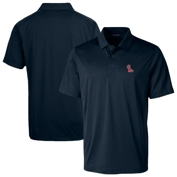 Men's Cutter & Buck Navy Ole Miss Rebels Prospect Eco Textured Stretch Recycled Polo