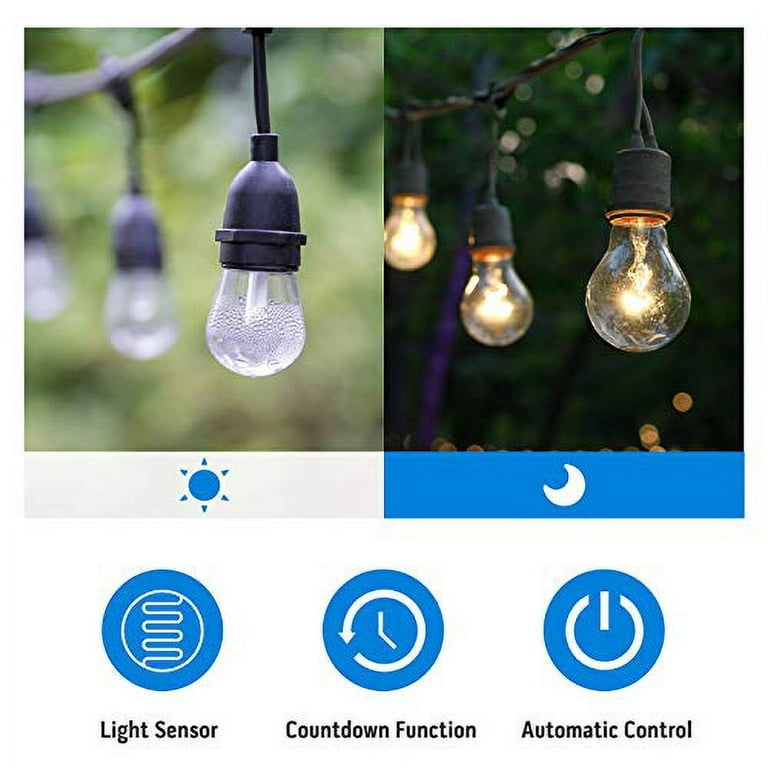 TiFFCOFiO Outdoor Timer Outlet, Dusk to Dawn Light Sensor Timer, Outdoor  Light Timer for Electrical Outlets Weatherproof, 2 Grounded Outlets for