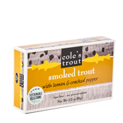 Coles Smoked Trout with Lemon and Cracked Pepper, Canned Fresh Seafood, Gluten-Free Can Trout  3.2 oz (Pack of 10)