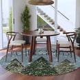thumbnail image 3 of Round Rugs 8Ft, Blue Christmas Tree Round Area Rug Washable Indoor Throw Carpet, Green Xmas Tree Snowflake Large Non Slip Circle Rug for Kids Room RV Home Decor Aesthetic, 3 of 8
