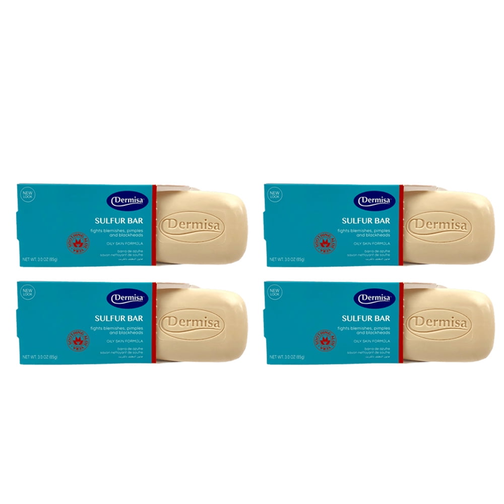 Dermisa Sulfur Bar Soap. Natural Acne Treatment. Prevents Dryness and