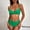 Green, variant on Womens High Waisted Bikini Sets Swimsuit Push Up Twist Front Swim Tops Ruched Bottom Beach Two Piece Bathing Suits Black L