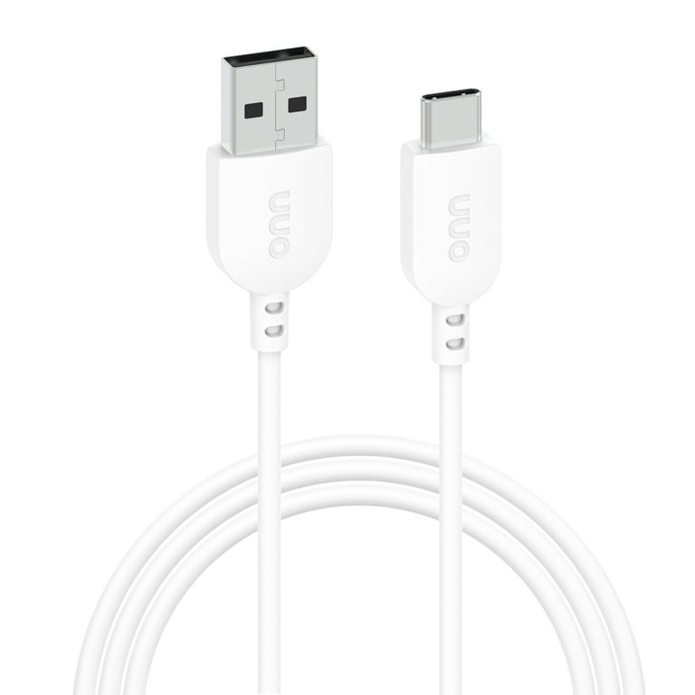 onn. 3' USB-C to USB Cable, White