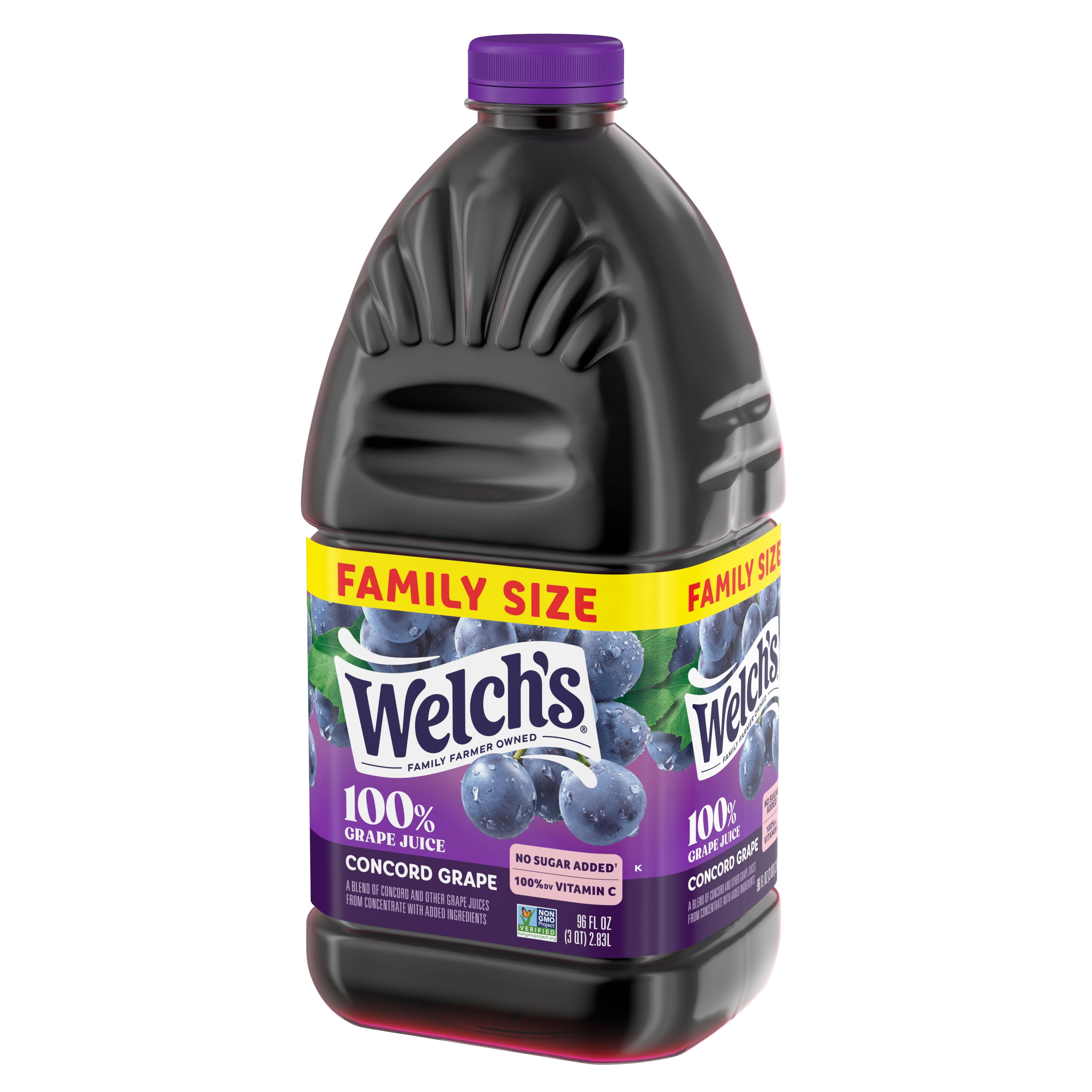 Welch's 100% Grape Juice, Concord Grape, 96 fl oz Bottle (Pack of 2)