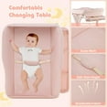 thumbnail image 3 of INFANS Table à Langer pour Bébé avec Roues, Poste à Couches Pliant Portable Organisateur de Chambre de Bébé avec Panier de Rangement, Étagère Suspendue, Hauteur Réglable, Ceinture de Sécurité pour Nouveau-Né Nourrisson, 3 of 9