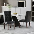 thumbnail image 2 of Noble House Cordella Contemporary Faux Leather Dining Chairs, Set of 2, Midnight Black, 2 of 8