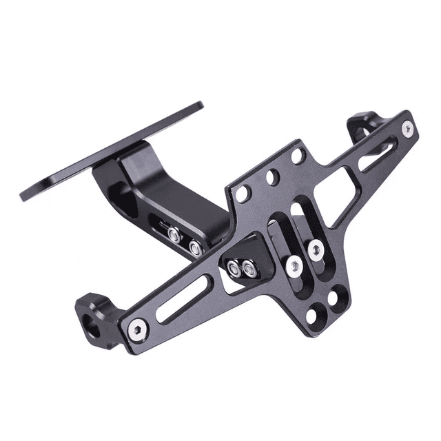 Porta Placa Universal Para Moto Ajustable Con Luz Negro