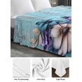 thumbnail image 6 of Spring Purple Flowers Twim Size Flat Sheet, Wrinkleproof & Fadeproof Cooling Flat Bed Sheet Only, Floral Mottled Teal Wall Retro Breathable Soft Bedding Top Sheets 66 x 96 Inches, 6 of 8