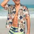 thumbnail image 7 of Pofeuu Watercolor Plants Print Hawaiian Shirt for Men Sleeves Casual Button Down Summer Beach Dress Shirts T-Shirts,3X-Large, 7 of 7