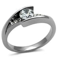 thumbnail image 1 of Alamode TK2833-5 Femmes Haute Poli Bague en Acier Inoxydable avec AAA Grade CZ en Clair - Taille 5, 1 of 1