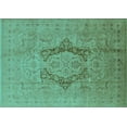 thumbnail image 1 of Ahgly Company Machine Washable Indoor Rectangle Oriental Turquoise Blue Industrial Area Rugs, 7' x 9', 1 of 4