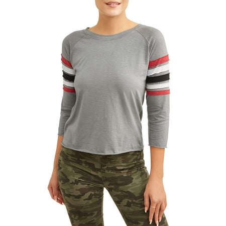 No Comment Women's 3/4 Sleeve Color Block Striped