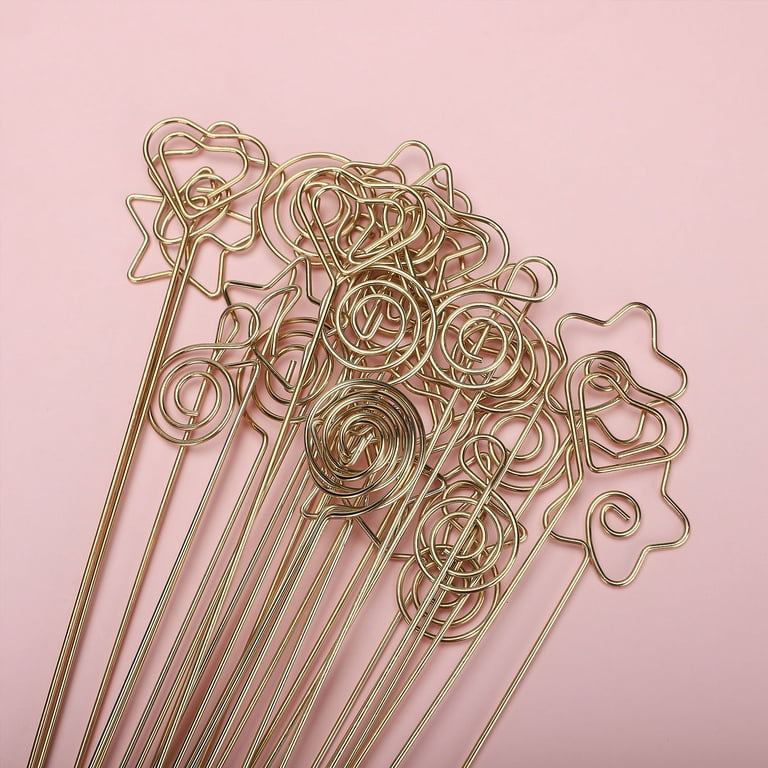 Metal Wire Floral Place Card Holder, DIY Craft Wire Clip, 30 Pieces 12 inch  for Flower Card Holder, Floral Picks Clips, Desk Card Holder, Picture
