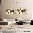 thumbnail image 4 of Elephant Stock Unique World Map Wall Art - Horizontal Canvas Wall Art - Living Room Wall Decor - Map Canvas - Brown And Green Decor - 51" x 34", 4 of 8