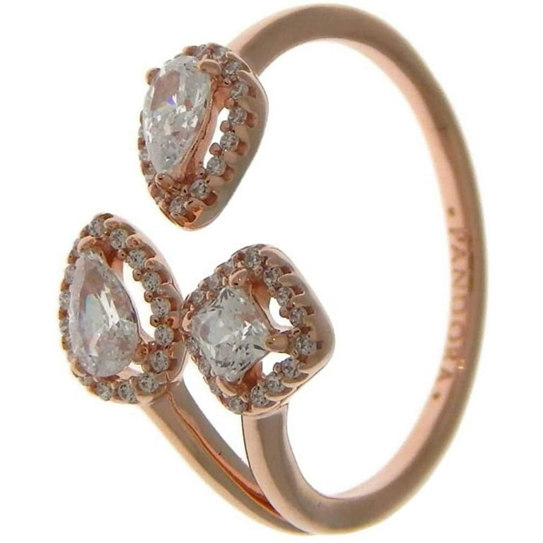 Pandora rose geometric shapes open ring cz outlet