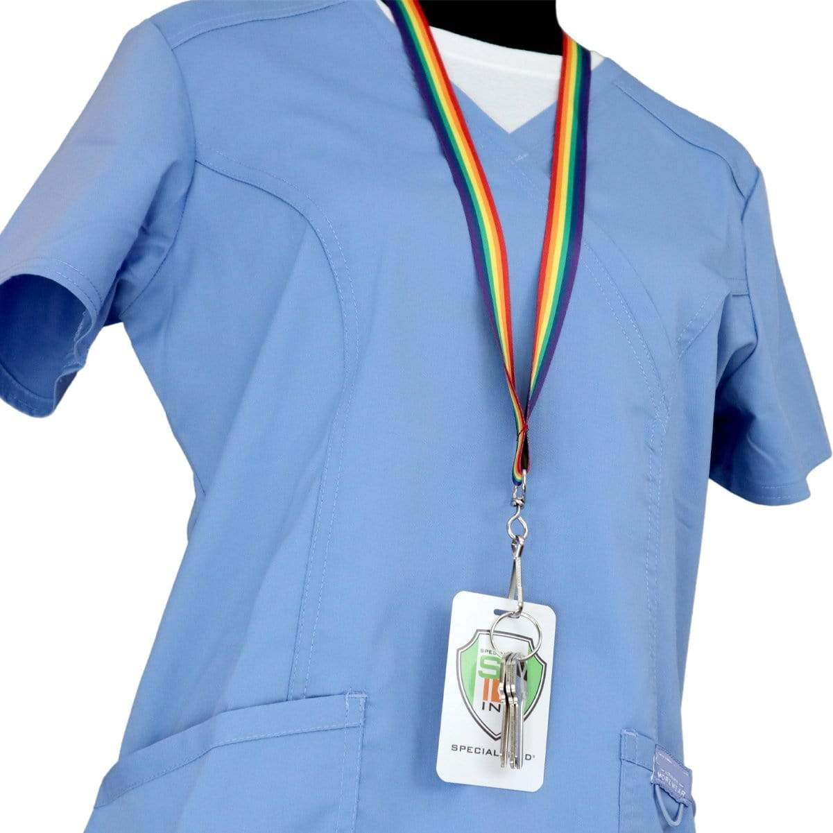 10 Pack - Rainbow Lanyard with Breakaway for Badge Holder and Keys - Cute Neck Strap Keychain with Swivel J Hook for Name Tag, I’d Cards and More by Specialist ID