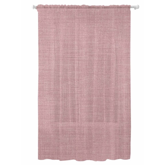 Sheer Curtains 108 Inches Long, Vintage Nude Pink Semi Sheer Curtains Light Filtering Window Treatment, Farmhouse Retro Solid Color Linen Texture Privacy Voile Drapes for Living Room 52x108 Inch