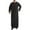 Black, variant on Men's Muslim Robe Lightweight Crew Neck Gown Casual Long Sleeve Pajama Shirt Soild Color Nightshirt with Pocket