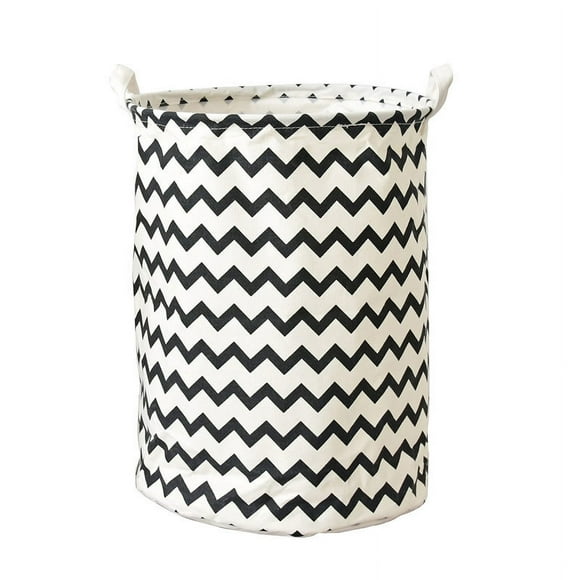 Zakka Style Lightweight Cotton Fabric Laundry Basket - 35x45 CM Durable Home Organizer for Clothes & Toys, 0.5kg Portable Non-Imported Storage Solution (Curve Design) 0963
