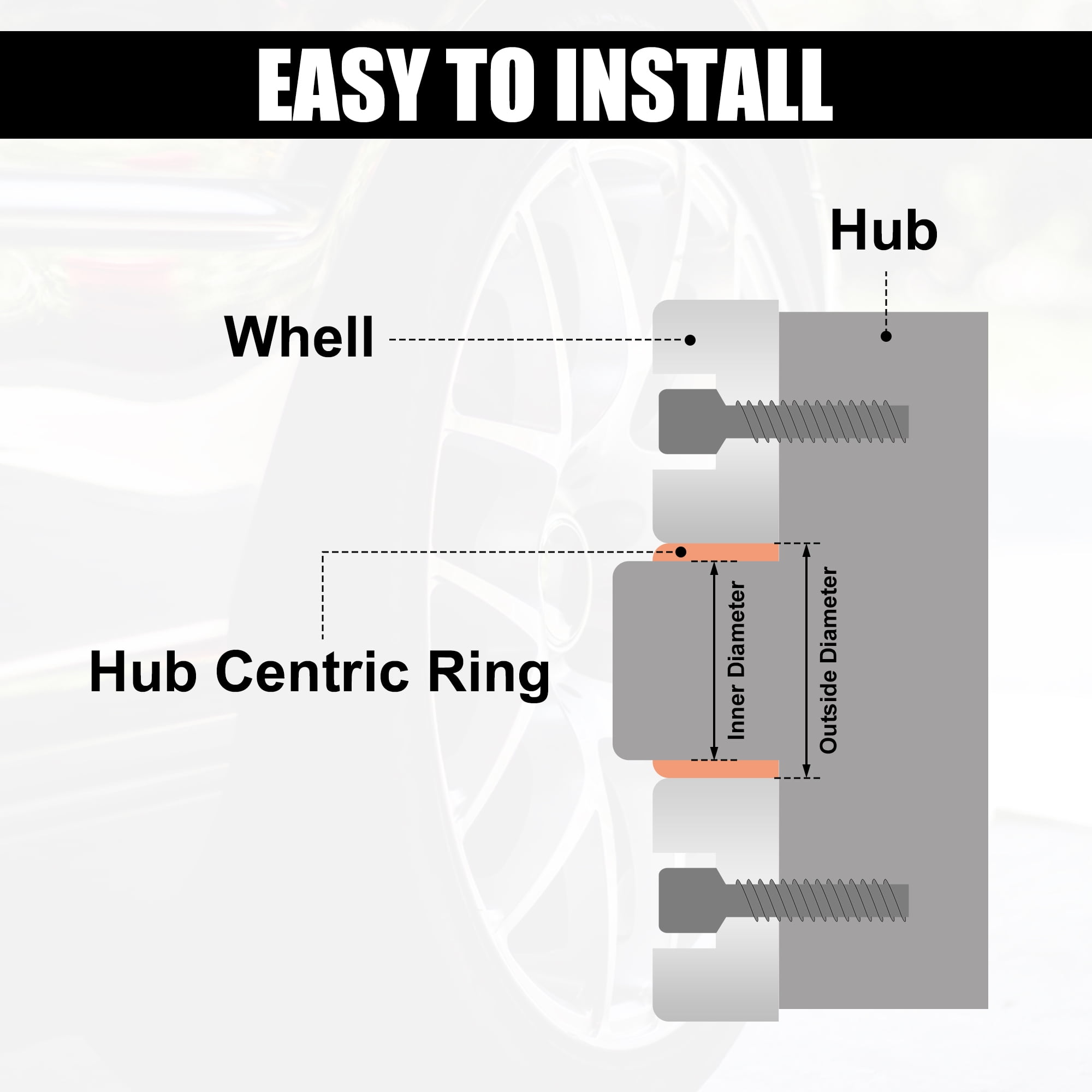 Unique Bargains 4pcs 83.1mm to 70.6mm Car Hub Centric Rings Wheel Spacer