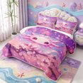 thumbnail image 3 of Manfei Aquatic Axolotl Quilt Full,Ocean Animal Full Bedspread Sets,3 Pieces,1 Coverlet and 2 Pillowcases, 3 of 7