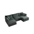 thumbnail image 5 of U-Shaped Chenille Sectional Sofa 5-Seater Modular Sofa Minimalist Cloud Couch Design with 2 Reversible Ottomans, Convertible Corner Couch for Living Room, 5 of 12