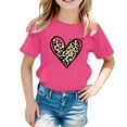 thumbnail image 3 of Gzbliryd Girls Graphic T Shirts Letter Print T Shirt Top Summer T Shirts for Teens Boys Girls Cute Summer Tops (Hot Pink,3-4 Years), 3 of 3
