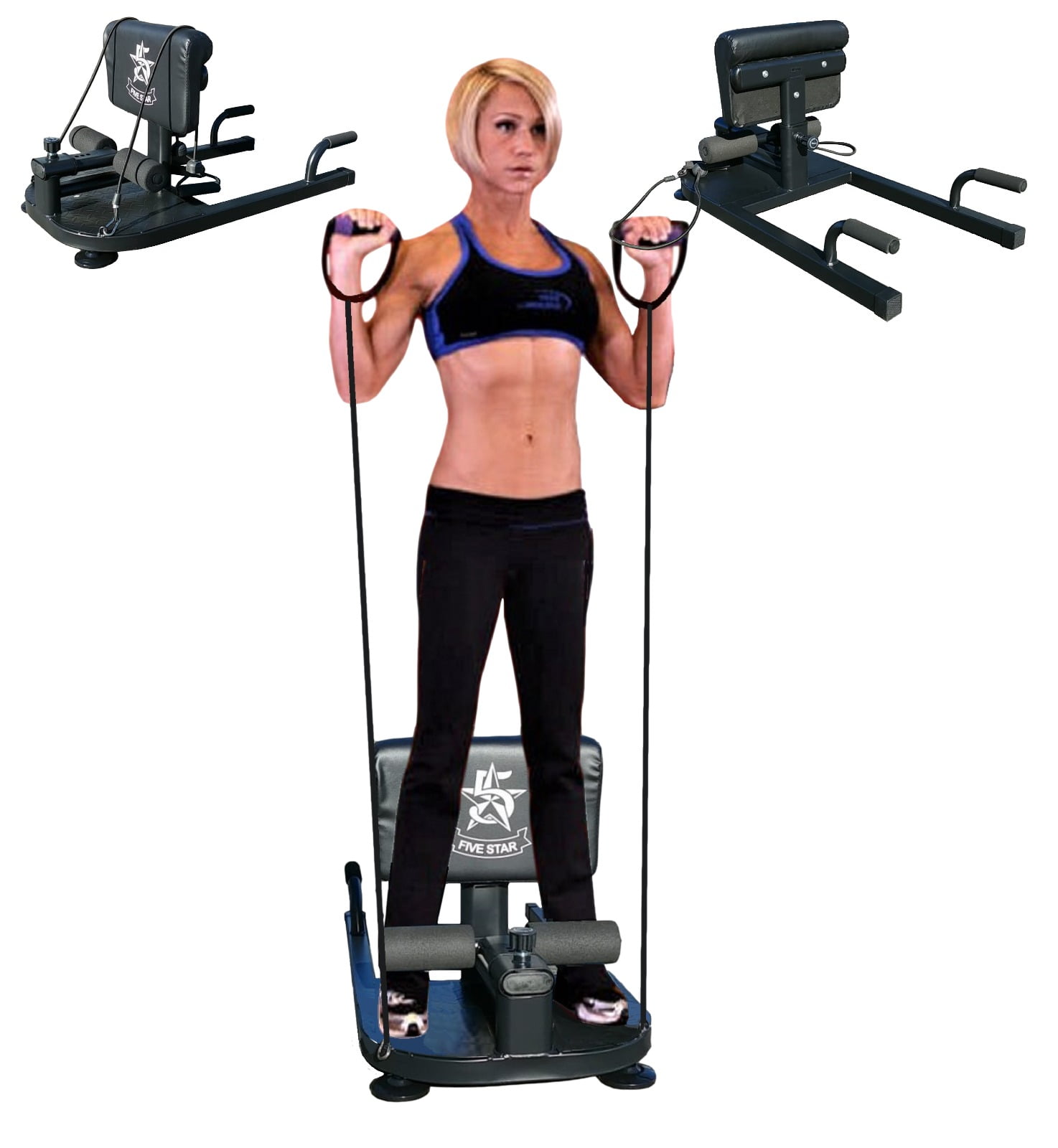 Soozier Multifunction Adjustable Squat Machine Deep Sissy Squat Leg Exerciser Push Up Ab Strength Training Home Gym Workout Black