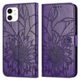 thumbnail image 1 of Funda tipo cartera con girasoles grabados para iPhone 11, multifuncional, elegante y con protección total., 1 of 5