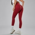 thumbnail image 2 of OSOLU Women's New Quick Drying Fitness Pants With High Waist Leggings Push Up Yoga Pants Workout Stretchy Running Tummy Control Joggers Bottoms Red L, 2 of 7