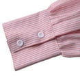 thumbnail image 5 of YanHoo Women Cotton Linen Button Down Shirts Striped Long Sleeve Blouses V Neck Collared Ladies Summer Casual Office Work Tops Pink,XXL, 5 of 8