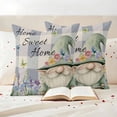 thumbnail image 3 of Rustic Gnome Outdoor Waterproof Pillow Covers, Spring Flowers Butterfly Purple Check Decorative Square Throw Pillowcase Sofa Cushion Sham for Patio/Couch/Chair, 16"x16" 2 Pack, 3 of 8