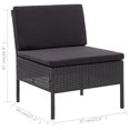 thumbnail image 4 of vidaXL 8 Piece Garden Lounge Set with Cushions Poly Rattan Black, 4 of 5